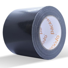 Packivo Panzertape schwarz - 50m x 100mm Gewebeband Duct Tape extra breit dick ultra stark schwarz Klebeband wasserdicht Panzerband Gewebeklebeband für Innen und Außen