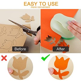UCEC 2 Inch Circle Punch, Craft Hole Punch for Paper Crafts, Large Decorative Hole Punch for Kids Paper Crafts, Card Making, Scrapbooking (Tulip Shape)