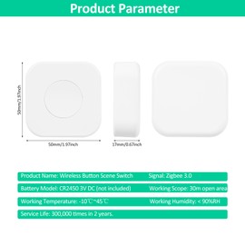 ZigBee 3.0 Smart Button Switch  Mini Switch for DIY Home Automation Scene APP Remote Control Intelligent Light Switch Household Appliances Smart Control