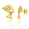 14K Solid Yellow Gold Egyptian Nefertiti Bust Post Stud Earrings