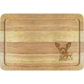 'Chihuahua Puppy with Teddy' Wooden Chopping/Cutting Board (WB00073132)