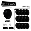PartyWoo Black Balloons 100 pcs,1849