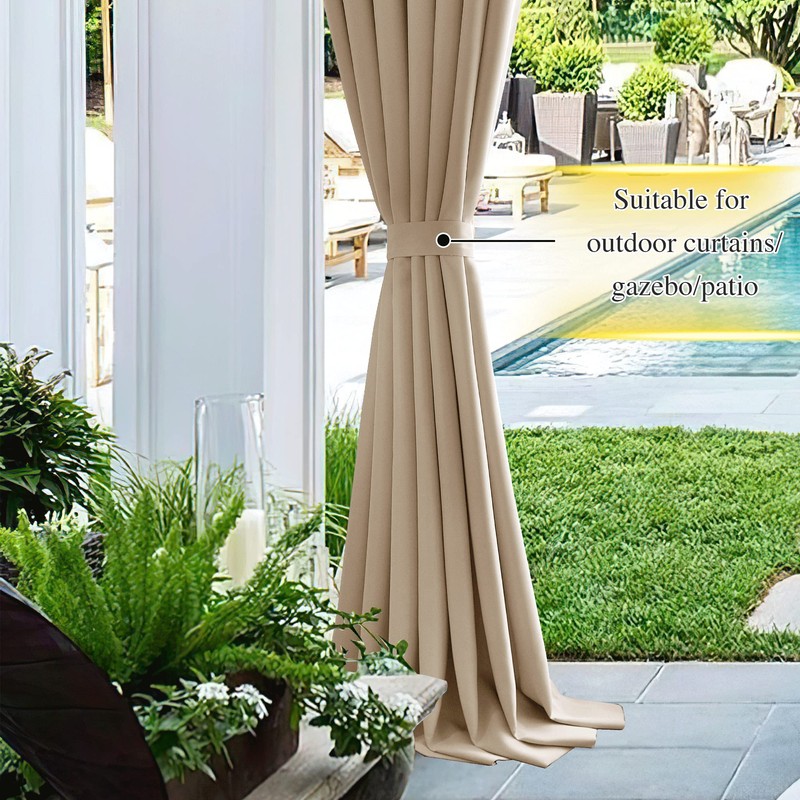 NICETOWN Set of 4 Magnetic Curtain Tiebacks, Handmade Blackout Fabric