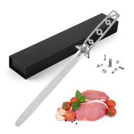 KATSURA Woodworking Project Kit – Knife Sharpener Honing Sharpening Steel Blank – 10 Inch – Superior Magnetized Rod – HRC 62+ Hardness with #3000+ Grit – Perfect for Woodworkers, Crafters – NO LOGO