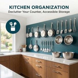 Garneck 12 Pcs Metal Square Peg Board Hooks - Heavy Duty Display Hooks for Supermarket Shelf Rack - Hanging L Style Screw Hook Pegboard Wall Organizer Tool Accessory