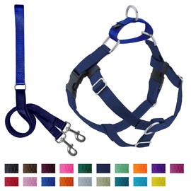 2 Hounds Design Freedom No-Pull Dog Harness Training Package, Medium (1” Wide), Navy