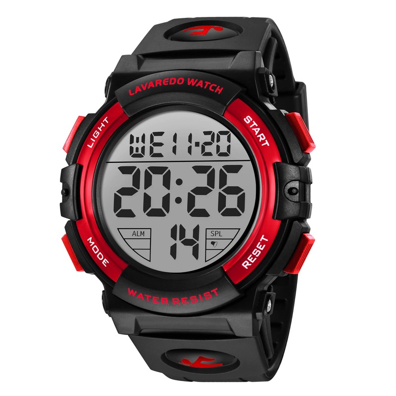 Senors Men's Digital Sports Wristwatch, 50 Meters Waterproof, Fashionable, Multifunctional,