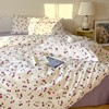 AOJIM Cherry Pattern Duvet Cover Set, 100% Cotton Cute Bedding