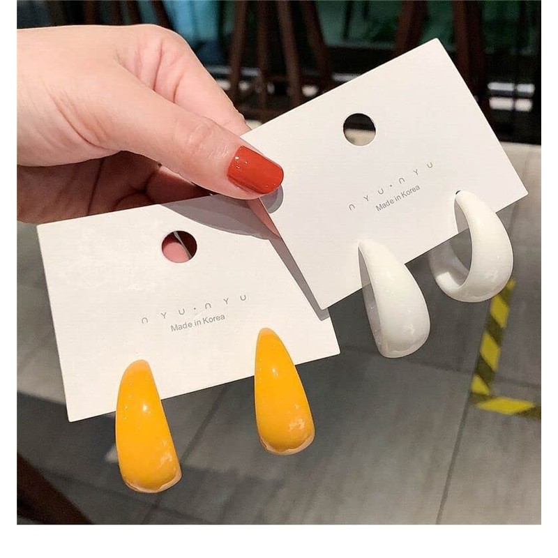 Classic Big C shape Hoop Earrings Hollow Round Dangle Earrings