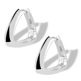 ALEXCRAFT Silver Triangle Hoop Earrings for Women