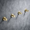 Beelee Brushed Gold Wall Hooks, 4-Pack Bathroom Towel Hooks, Robe