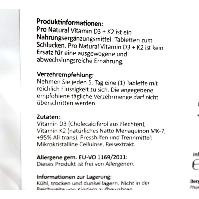 Bergen - Vitamin D3 5000 IU & Vitamin K2 MK7