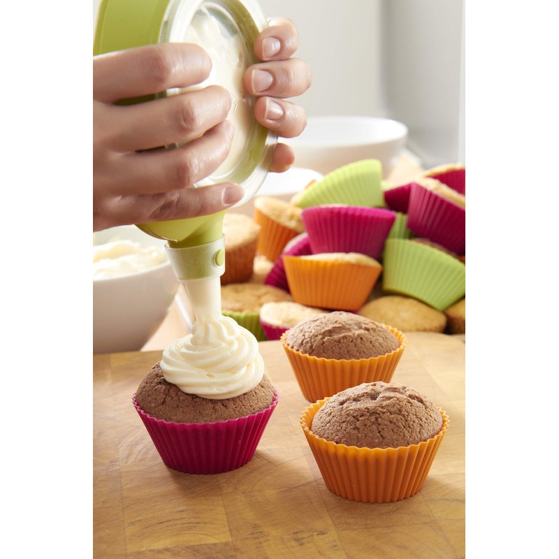 Lékué- Cupcake-Set, Silikon, grün