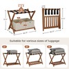 oakvivo Fully Assembled Walnut Luggage Racks Set of 2 with