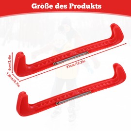 worahroe Kufenschoner Schlittschuhe Verstellbarer Spatenschutz Schlittschuhe Schoner Rot mit Spring Eiskunstlauf Zubehör für Eishockey-Eiskunstlaufklingen