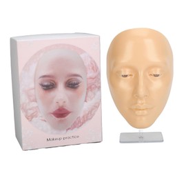 Nurnesy Makeup Practice Face Board, Reusable 5D Silicone Makeup Mannequin Face, Eye Makeup Practice Face for Makeup Beginners or Professional Enthusiasts (White)