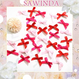 SAWINDA 30PCS Mini Hot Pink Hair Bows Valentine's Day Small Bows for Hair Cute Bowknot Silk Ribbons for Girls Sweet Bow Hair Clips Non Slip Hair Barrettes Hair Clips Accessories for Women Teens Girls
