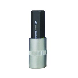 BONDHUS Hexagonal Socket Bit 0.7 inch (17 mm) [Drive: 0.5 inch (12.7 mm), Total Length: 2.8 inches (72 mm), Bit Total Length: 2.0 inches (50 mm); Black Dyed No. 43286