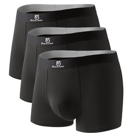 GLESTORE Mens Underwear Trunks Pack Modal Underwear for Men with Pouch Moisture Wicking Black&White 3XL