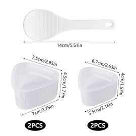 suchkawe 5PCS Triangular Plastic Sushi Rice Ball Maker Mould with Rice Spoon, Onigiri Rice Shape DIY Tools Kitchen Gadgets Stuff Transparent Bento Accessories for Restaurants, Japanese Cuisine, Home