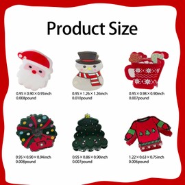 6 Pcs Christmas Hair Clips for Women, Cute Hair Claw Clip, Christmas tree Fireworks Clothes Cups Santa Claus Snowman Claw Clip, Holiday Hair Accessories, Xmas Small Hair Claw for Thick Hair/Thin Hair