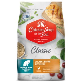 Chicken Soup For The Soul Pet Food Classic Dry Indoor Adult Cat Food, Chicken & Brown Rice Recipe, 4.5 Pound Bag, Soy, Corn & Wheat Free, No Artificial Flavors or Preservatives
