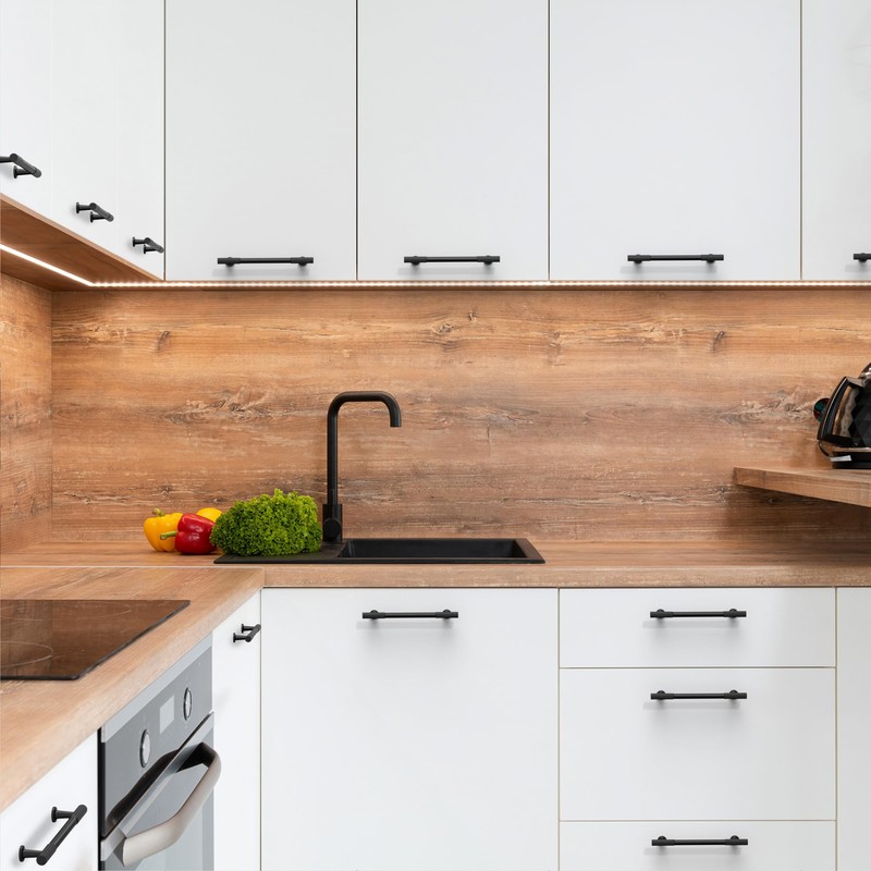 9BUILD 10 Pack 5 Inch Matte Black Cabinet Pulls Kitchen
