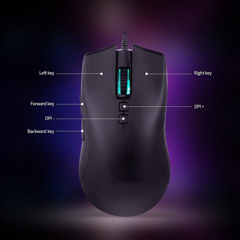 Gaming Mouse Ergonomic Design RGB Backlit USB Wired Plug and