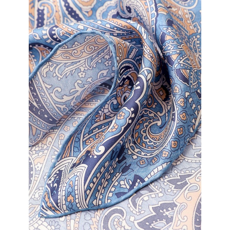 Prettystern Unisex Hand-Rolled Silk Neckerchief Silk Neckerchief for Men and