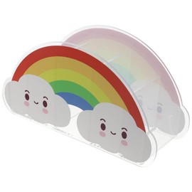 GetCoupon New Rainbow Shape Arylic Pen Holder Desktop Organizer Box, Multi Compartments Pencil Box, Home Decoration Desktop Organizer