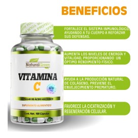 Natural Green Vitamina 100caps 500mg Alta Absorción Pureza
