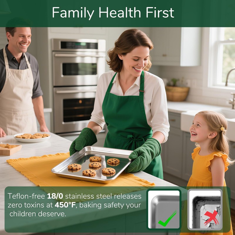 Bofolai 18/0 Stainless Steel Baking Sheet with Cooling Rack, 15.9