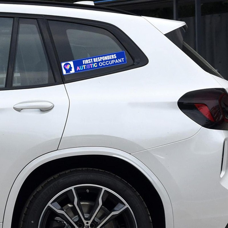 Trendsslabels Autistic Occupant Car Sticker, 4 Pcs, Blue, Vinyl, 5x1
