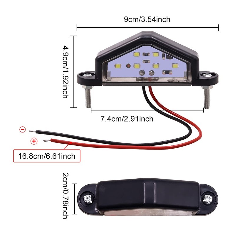 LED License Lamp License Plate Light 6 Row SMD License