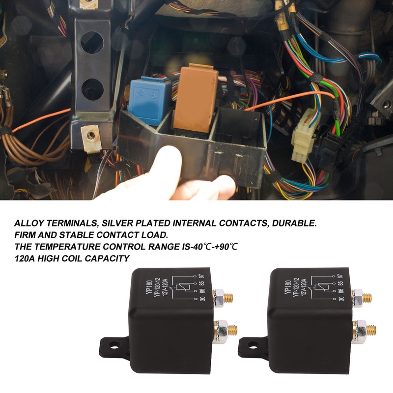 2 Sets 12V 120A Car Starter Relay 4 Pin High
