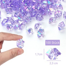 ERBO Gemstones for Children, Pack of 100 Diamonds Children, Purple Diamonds Decoration, Vase Decoration, Confetti Table Wedding, Diamond, Acrylic Crystal Stones for Children's Birthday Weddings, Table