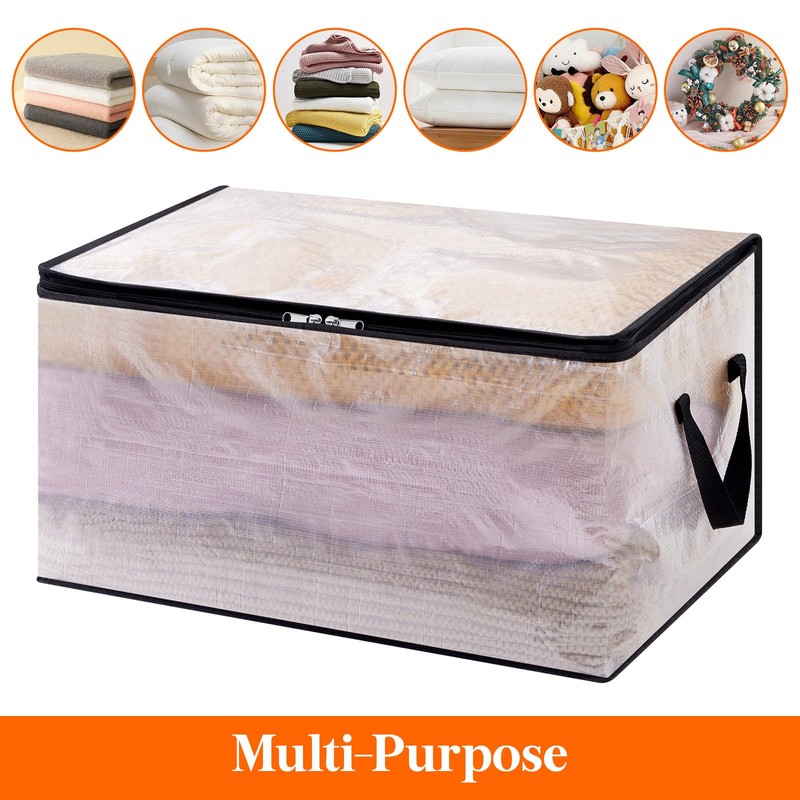 Lifewit Pack of 4 Transparent Plastic Storage Bags, 60 L