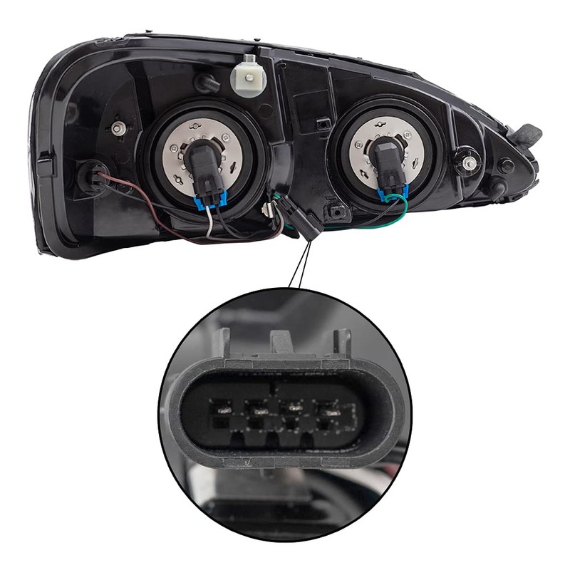 Brock Replacement Driver and Passenger Set Halogen Headlights Compatible 25851404