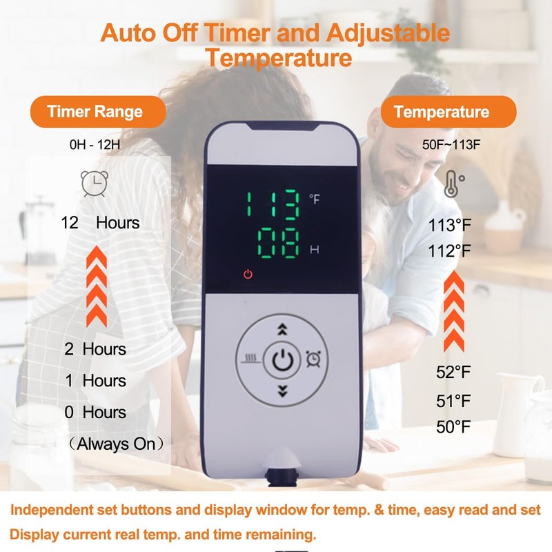 Versatile Dough Proofer Warming Box Adjustable Temperature Timer Control Bread