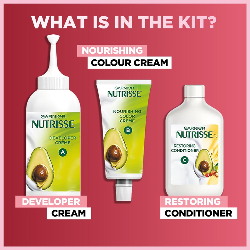 Garnier Nutrisse Permanent Hair Dye, Natural-looking, hair colour result, For