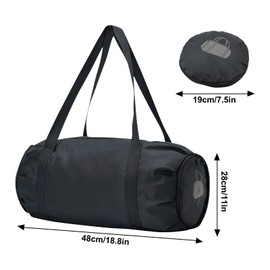 XSEXO Small Sports Bag - Foldable Sports Bag, Sports Bags for Men, Yoga Bags for Women, Swimming Bag, Men's Sports Bag (Black)