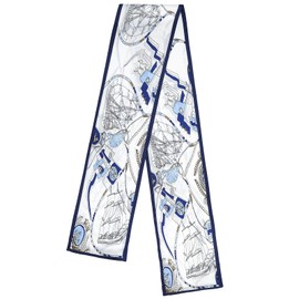 Silk Head Scarf for Women - Lightweight Fashion Hair Wrap, Neck Tie & Handbag Accessory Gift (White)