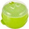 InnovaGoods DOPPEL-DAMPFGARER FÜR MIKROWELLE, Polypropylen, Grün, 22 x 12/17 cm