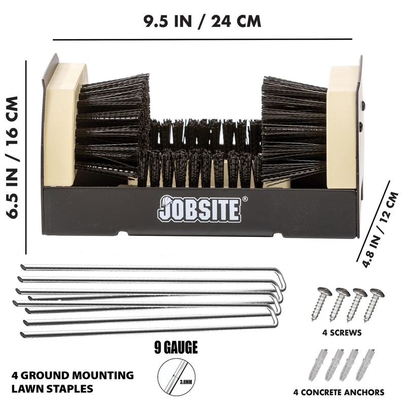 JobSite The Original Boot Scrubber - Includes Stakes for Grass