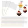 Pack of 100 Empty Toothpick Flags, White Flag Toothpicks, Flag