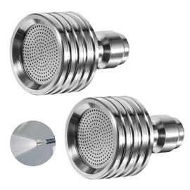 2pcs 0.4mm/0.5mm Hole Stainless Steel Pressure Washer Tips Spray Nozzle, Pressure Washer Nozzles, Soft Rain Shower Head Sprinkler with 1/4 Quick Connect Adapte for Washing Car, Watering Garden
