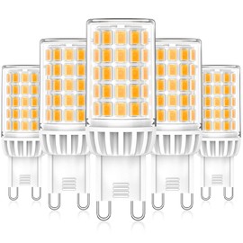 Eco.Luma G9 LED Bulbs Warm White 2700K, 6W Replacement for 50W 60W Halogen Lamps, No Flickering 360° Beam Angle LED G9, Non Dimmable AC 220-240V, Pack of 5