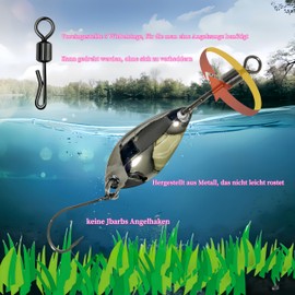 DAYUYUE 40 Pieces Fishing Spoons Bait Spinner Lures Rotating Sequins Fishing Lures No Barbs Fishing Hooks 4 Sizes 1.6g 2g 2.5g 3.5g 10 Colours Including Fishing Accessories 5pcs Fishing Lure Set