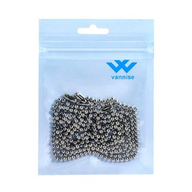 Vinaco Pull Chain, 2 Pieces 36 Inch Stainless Steel Bead Chain, Great Pulling Force & Rustproof, 6 Size, 3.2mm ball chain with 4 free Matching Connectors - Silver (36 inch)