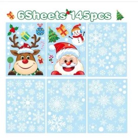 Unbranded 6 Sheets Christmas Stickers Decorations 145 Pieces